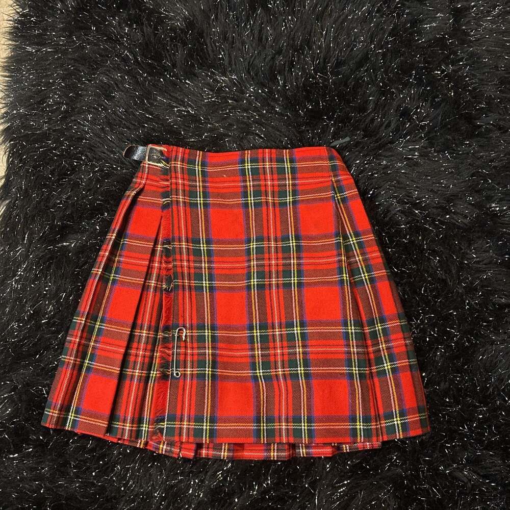 Vintage plaid kilt 100% England wool skirt Age 7